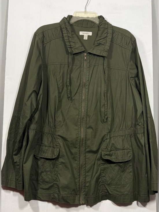 dressbarn Jackets & Blazers - dressbarn Olive Quilted Zip Jacket